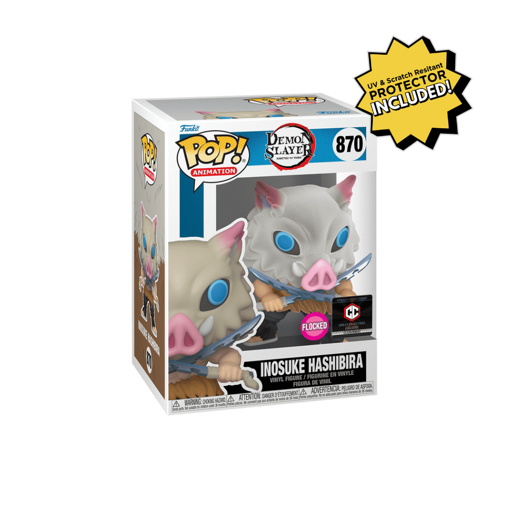 Funko Pop! Demon Slayer - Inosuke Hashibira #870 (Flocked) Chalice Colletibles with Protector