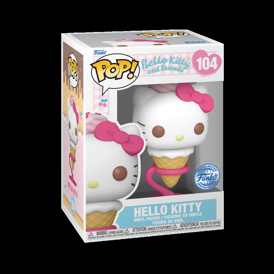 Funko Pop! Hello Kitty & Friends Hello Kitty (Ice Cream Cone) #104 Special Edition with Protector