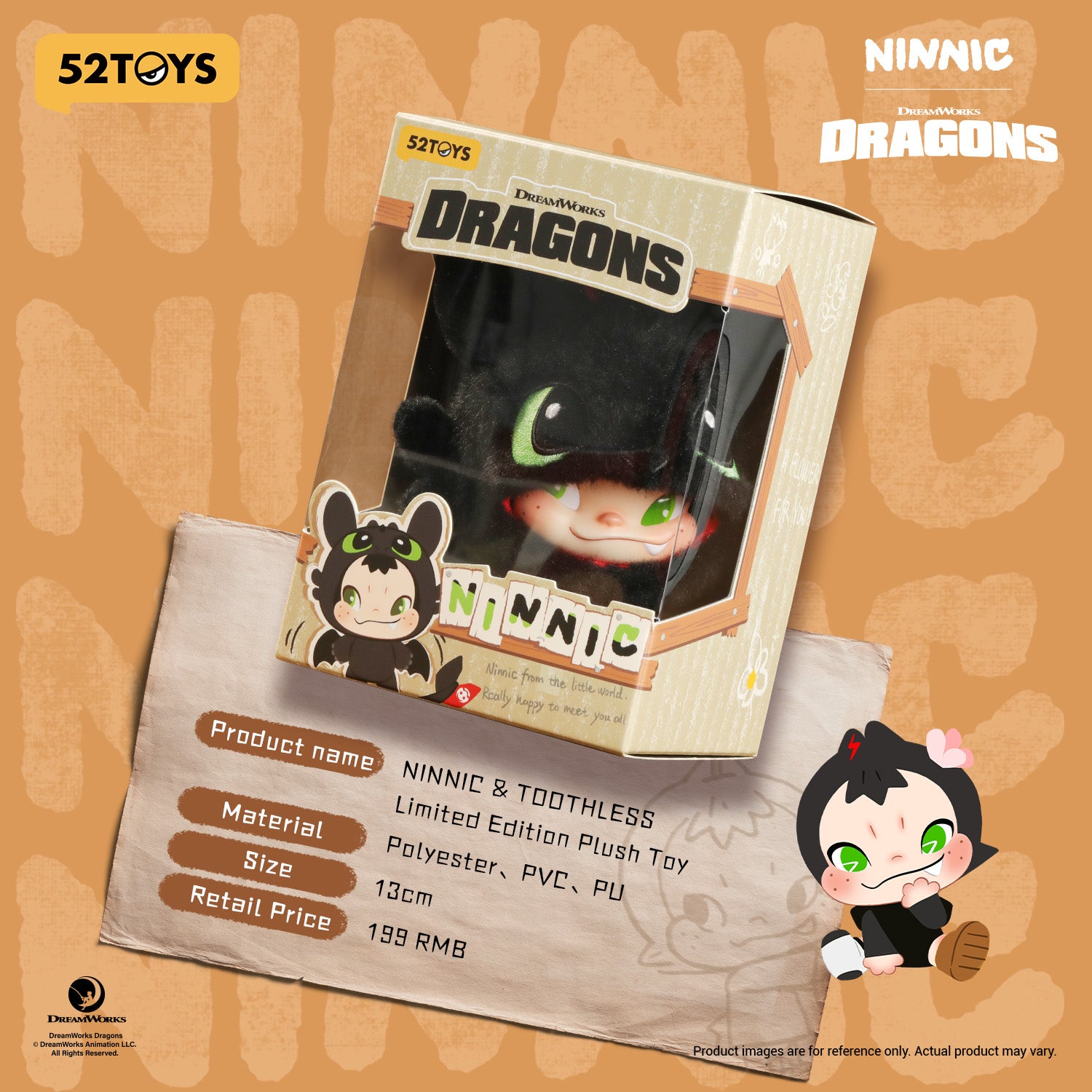 NINNIC x Toothless Limited Edition Plush Pendant
