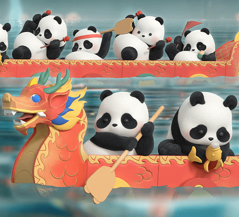 Panda Roll Dragon Boat Racing Series Blind Box Figures (Single)