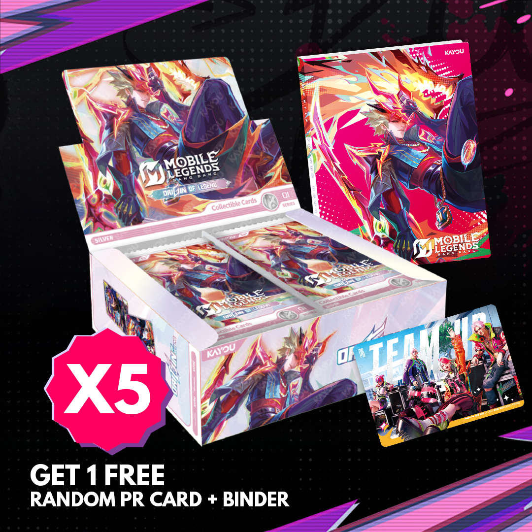 *PREORDER* [5 Box Bundle w/ Free PR Card & Binder] Kayou Mobile Legends: Bang Bang - Origin of Legend Collectible Cards Series 1 (EN)