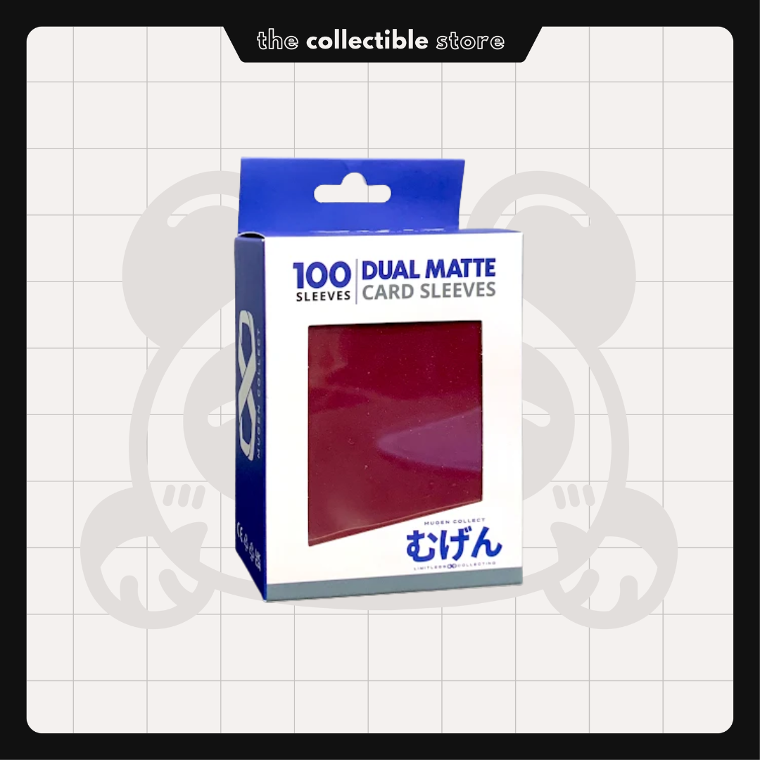 Dual Matte 66x91mm Card Sleeves (100 pcs) Red - Mugen