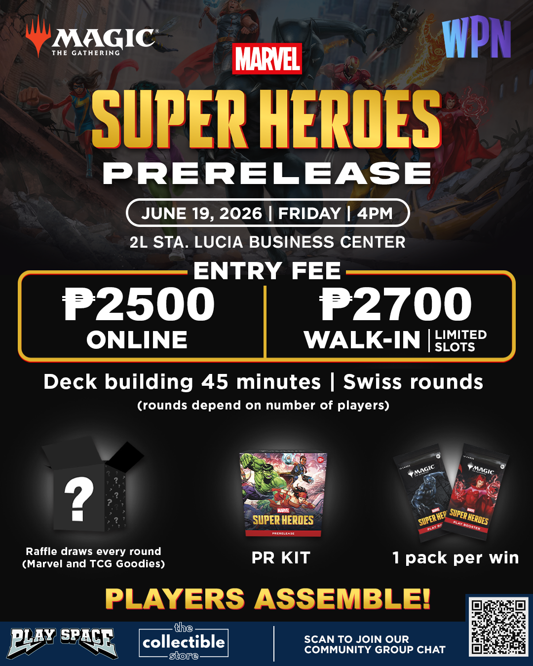 Ticket: Marvel Superheroes Pre-Release Event - 19 Jun 2026 at 04:00 PM