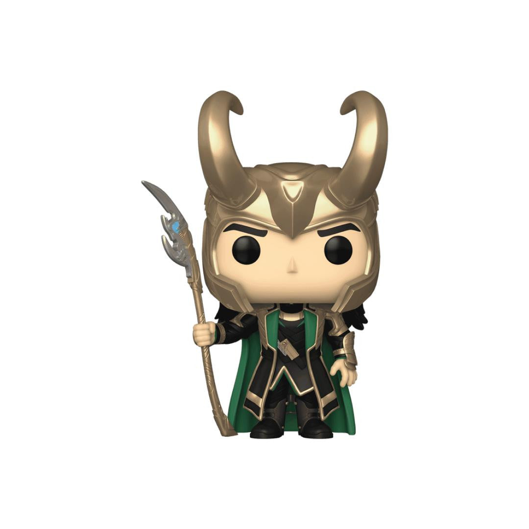 Funko Pop! Avengers Loki w/ Scepter #985 GITD Entertainment Earth with Protector