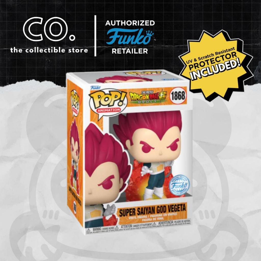 Funko Pop! Dragon Ball Super Super Saiyan God Vegeta w/ Flames #1868 Special Edition with Protector