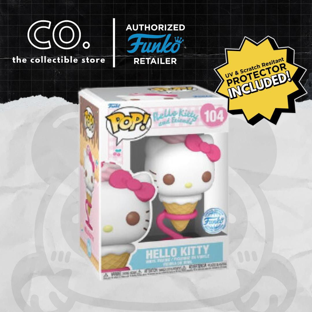 Funko Pop! Hello Kitty & Friends Hello Kitty (Ice Cream Cone) #104 Special Edition with Protector